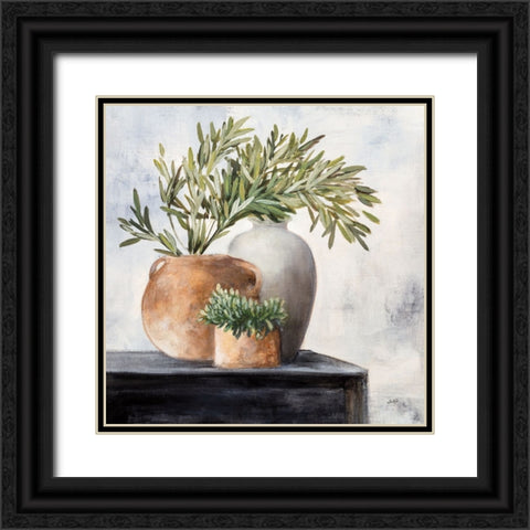 Calm Still Life Dark I Black Ornate Wood Framed Art Print with Double Matting by Purinton, Julia