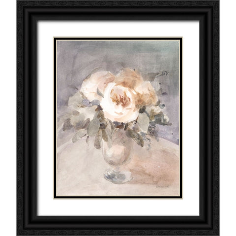 Summer Mood Flowers Black Ornate Wood Framed Art Print with Double Matting by Nai, Danhui