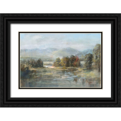 Valley River Black Ornate Wood Framed Art Print with Double Matting by Nai, Danhui