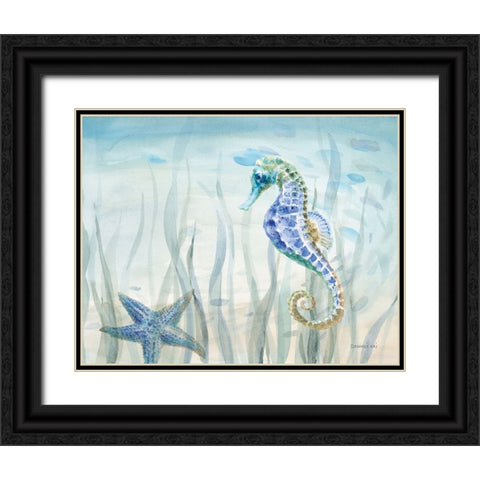 Undersea Friends Black Ornate Wood Framed Art Print with Double Matting by Nai, Danhui