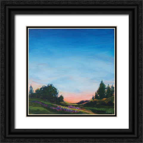 Lupine Evening Black Ornate Wood Framed Art Print with Double Matting by Schlabach, Sue