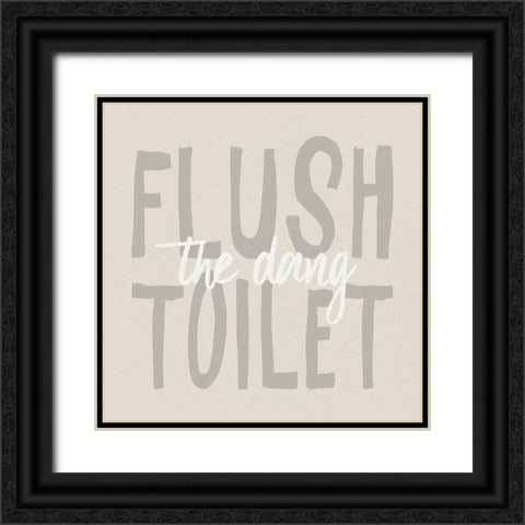 Bathroom Advice III Neutral Black Ornate Wood Framed Art Print with Double Matting by Wild Apple Portfolio