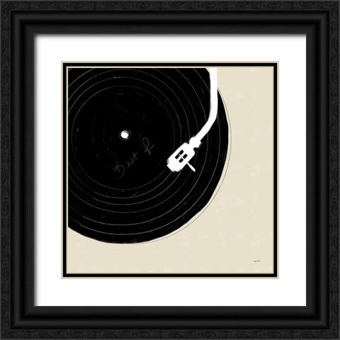 Musical Abstract II Cream Black Ornate Wood Framed Art Print with Double Matting by York, Leah