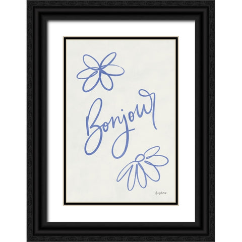 French Phrases II Black Ornate Wood Framed Art Print with Double Matting by Thorns, Becky