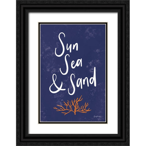 Just Beachy I Black Ornate Wood Framed Art Print with Double Matting by Thorns, Becky