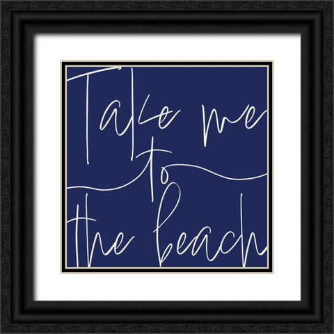 By the Beach III Black Ornate Wood Framed Art Print with Double Matting by Adams, Sarah