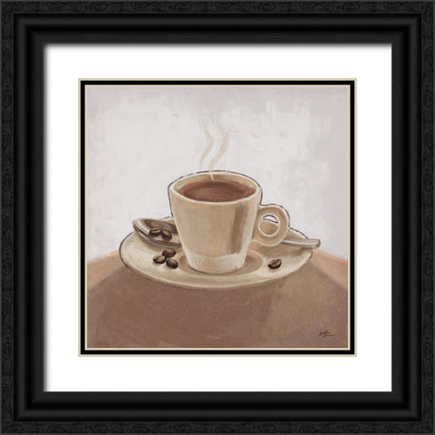 Coffee and Co III Neutral Black Ornate Wood Framed Art Print with Double Matting by Penner, Janelle