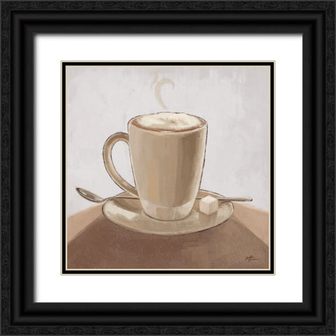 Coffee and Co IV Neutral Black Ornate Wood Framed Art Print with Double Matting by Penner, Janelle