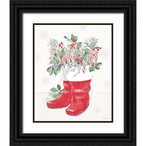 Christmas Charm III Black Ornate Wood Framed Art Print with Double Matting by Grove, Beth