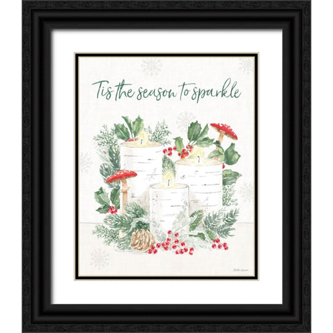 Christmas Charm V Black Ornate Wood Framed Art Print with Double Matting by Grove, Beth