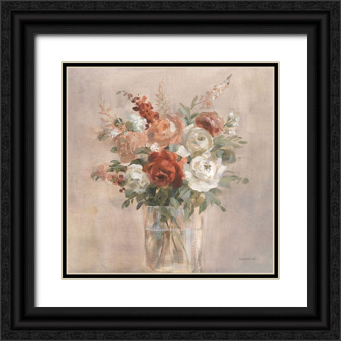 Russet Bouquet Black Ornate Wood Framed Art Print with Double Matting by Nai, Danhui