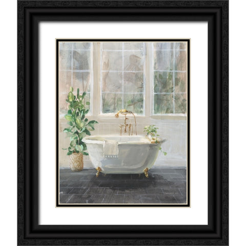 Simple Pleasures Bath I Black Ornate Wood Framed Art Print with Double Matting by Nai, Danhui