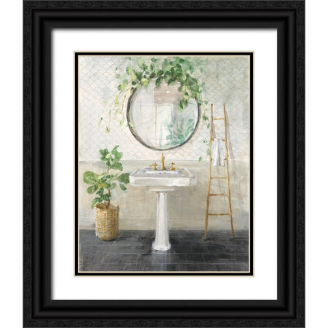 Simple Pleasures Bath II Black Ornate Wood Framed Art Print with Double Matting by Nai, Danhui