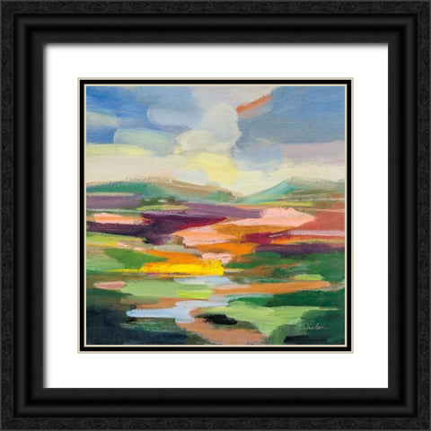 Spring Hues I Black Ornate Wood Framed Art Print with Double Matting by Vassileva, Silvia