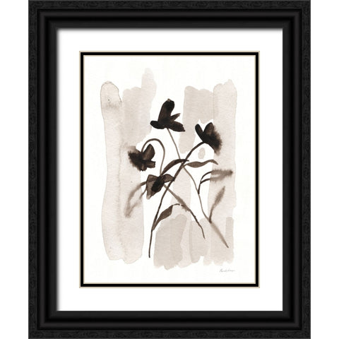 Flower Impression I Black Ornate Wood Framed Art Print with Double Matting by Munger, Pamela