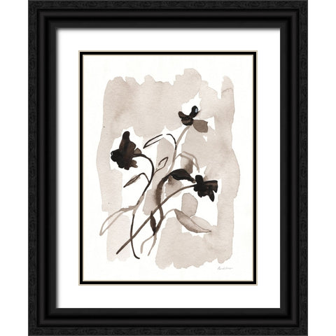 Flower Impression II Black Ornate Wood Framed Art Print with Double Matting by Munger, Pamela