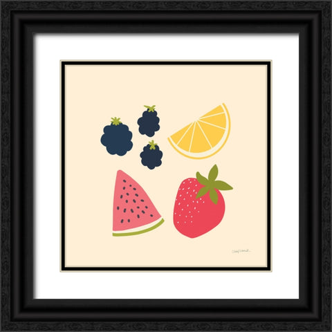 Summer Fruits I Black Ornate Wood Framed Art Print with Double Matting by Warrick, Cheryl