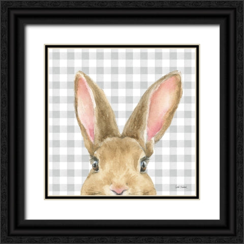 Garden Bunnies VII Black Ornate Wood Framed Art Print with Double Matting by Trimbach, Leslie
