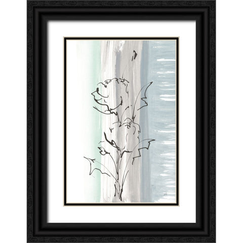 Laidback Flowers I Black Ornate Wood Framed Art Print with Double Matting by Paschke, Chris