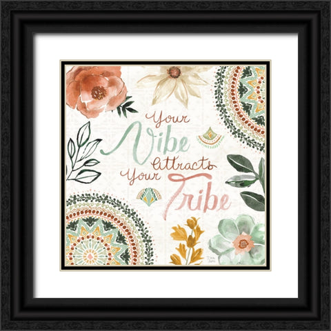 Floral Chic VII Black Ornate Wood Framed Art Print with Double Matting by June, Dina