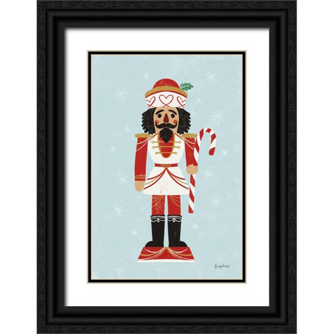 Holiday Cheer Nutcrackers III Black Ornate Wood Framed Art Print with Double Matting by Thorns, Becky