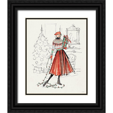 Holiday Fashionistas II Black Ornate Wood Framed Art Print with Double Matting by Tavoletti, Anne