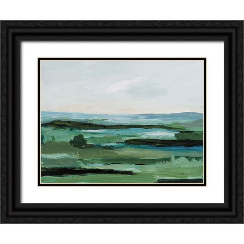 Resplendent Green Black Ornate Wood Framed Art Print with Double Matting by Munger, Pamela