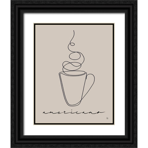 Cafe Americano Black Ornate Wood Framed Art Print with Double Matting by Adams, Sarah
