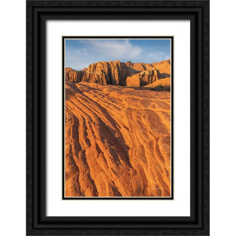 Cross Bed Sandstone Black Ornate Wood Framed Art Print with Double Matting by Majchrowicz, Alan