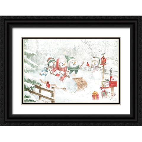 Snow Day I Black Ornate Wood Framed Art Print with Double Matting by Grove, Beth