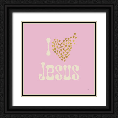 I Love Jesus Black Ornate Wood Framed Art Print with Double Matting by Adams, Sarah