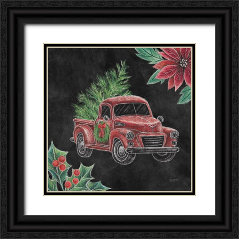 Christmas Chalk Truck IV Black Ornate Wood Framed Art Print with Double Matting by Urban, Mary