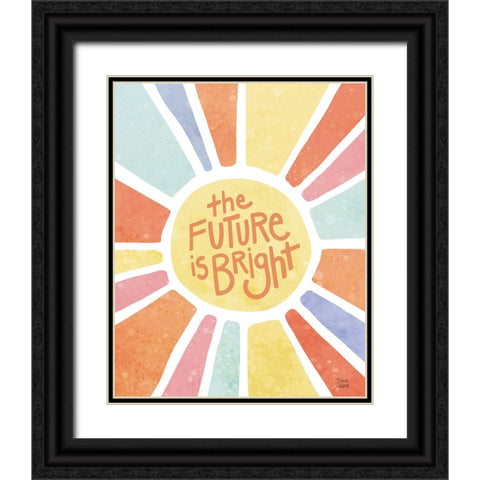 The Future is Bright Pastel Black Ornate Wood Framed Art Print with Double Matting by June, Dina