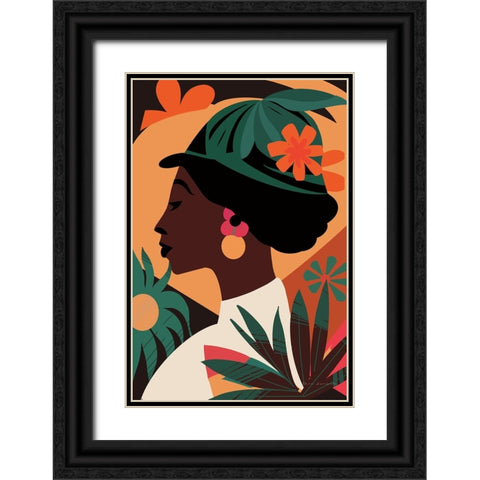 Boho Woman III Black Ornate Wood Framed Art Print with Double Matting by Escalante, Omar