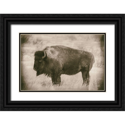 Solitary Sepia Black Ornate Wood Framed Art Print with Double Matting by Larson, Nathan