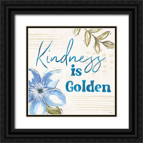 Indigo Tones IV Black Ornate Wood Framed Art Print with Double Matting by Charron, Veronique