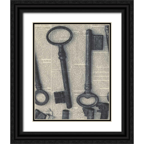 Parisian Keys I - Crop Black Ornate Wood Framed Art Print with Double Matting by Olivier, Marc
