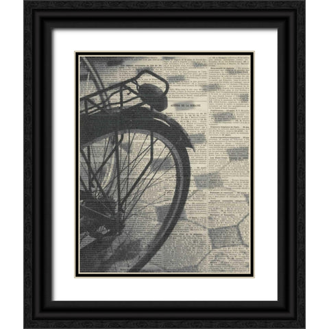 La Bicyclette III - Crop Black Ornate Wood Framed Art Print with Double Matting by Olivier, Marc