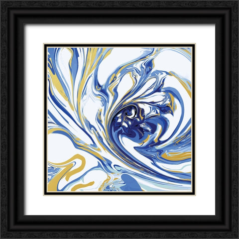 Psychedelic Blue I Black Ornate Wood Framed Art Print with Double Matting by Nai, Danhui