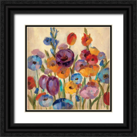 Garden Hues I Black Ornate Wood Framed Art Print with Double Matting by Vassileva, Silvia