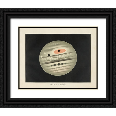 The Planet Jupiter Black Ornate Wood Framed Art Print with Double Matting by Wild Apple Portfolio