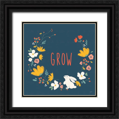 Hop Into Spring II Black Ornate Wood Framed Art Print with Double Matting by York, Leah