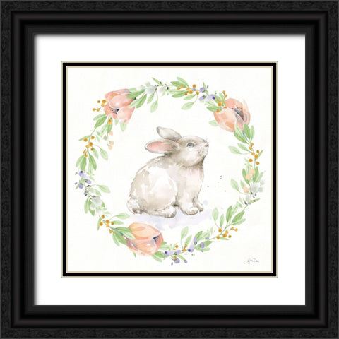 Blooming Bunnies I Black Ornate Wood Framed Art Print with Double Matting by Pete, Katrina
