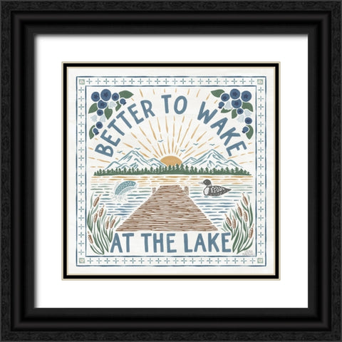 Lakeside Days II Black Ornate Wood Framed Art Print with Double Matting by Marshall, Laura