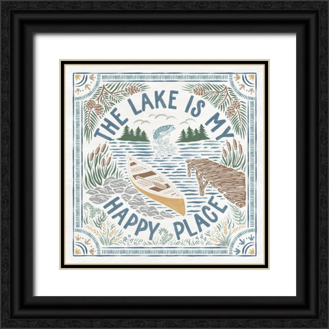 Lakeside Days III Black Ornate Wood Framed Art Print with Double Matting by Marshall, Laura