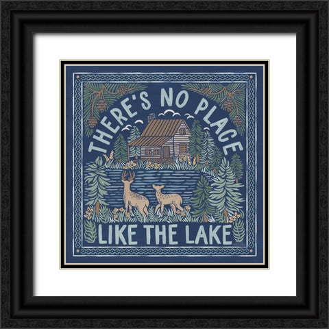 Lakeside Days V Blue Black Ornate Wood Framed Art Print with Double Matting by Marshall, Laura