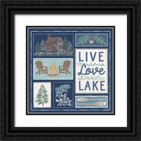 Lakeside Days VIII Blue Black Ornate Wood Framed Art Print with Double Matting by Marshall, Laura
