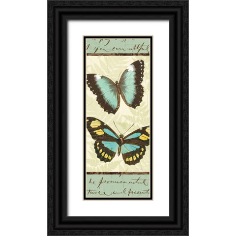 Butterfly Patchwork II Black Ornate Wood Framed Art Print with Double Matting by Pela Studio