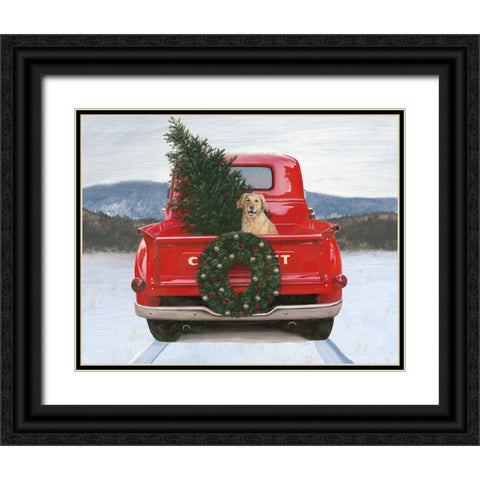 Christmas in the Heartland IV No Bow Black Ornate Wood Framed Art Print with Double Matting by Wiens, James