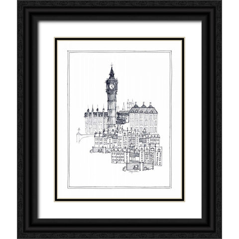 Big Ben Black Ornate Wood Framed Art Print with Double Matting by Tillmon, Avery